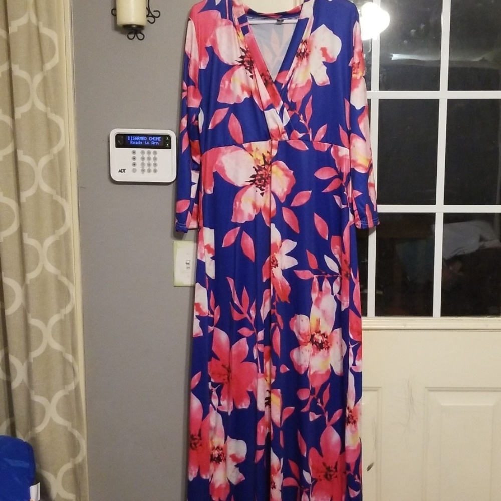 Floor length floral maxi dress